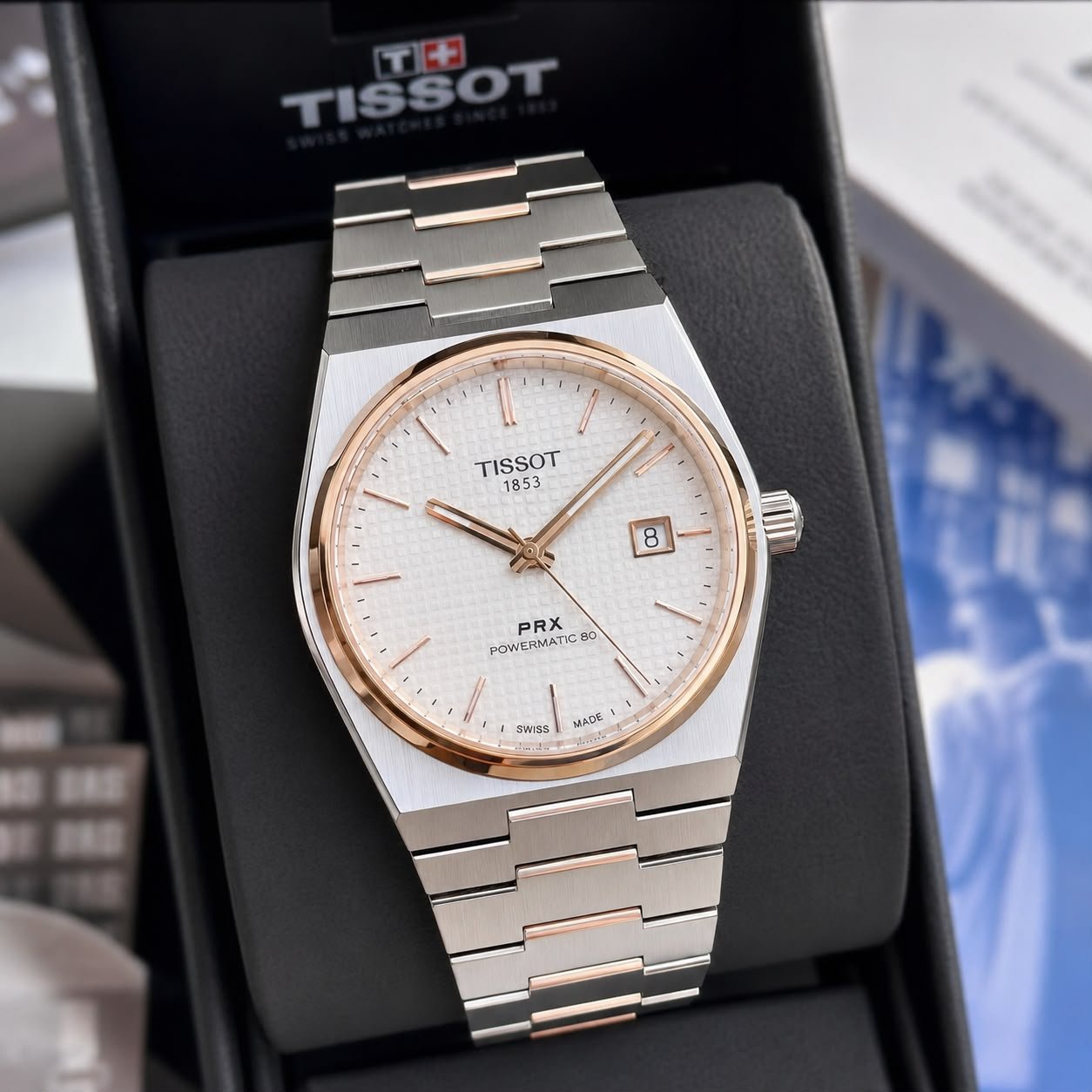 Slim PRX Automatic Men's Watch – 40mm White Textured Dial