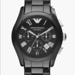 Premium Black Ceramic Chronograph Men’s Watch – Scratch Resistant 44mm
