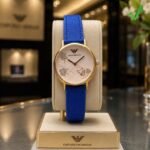 Luxury Rose Gold Women’s Watch – Slim Fit Blue Silicone Edition