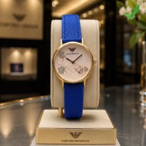 Luxury Rose Gold Women's Watch – Slim Fit Blue Silicone Edition