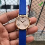 Luxury Rose Gold Women’s Watch – Slim Fit Blue Silicone Edition