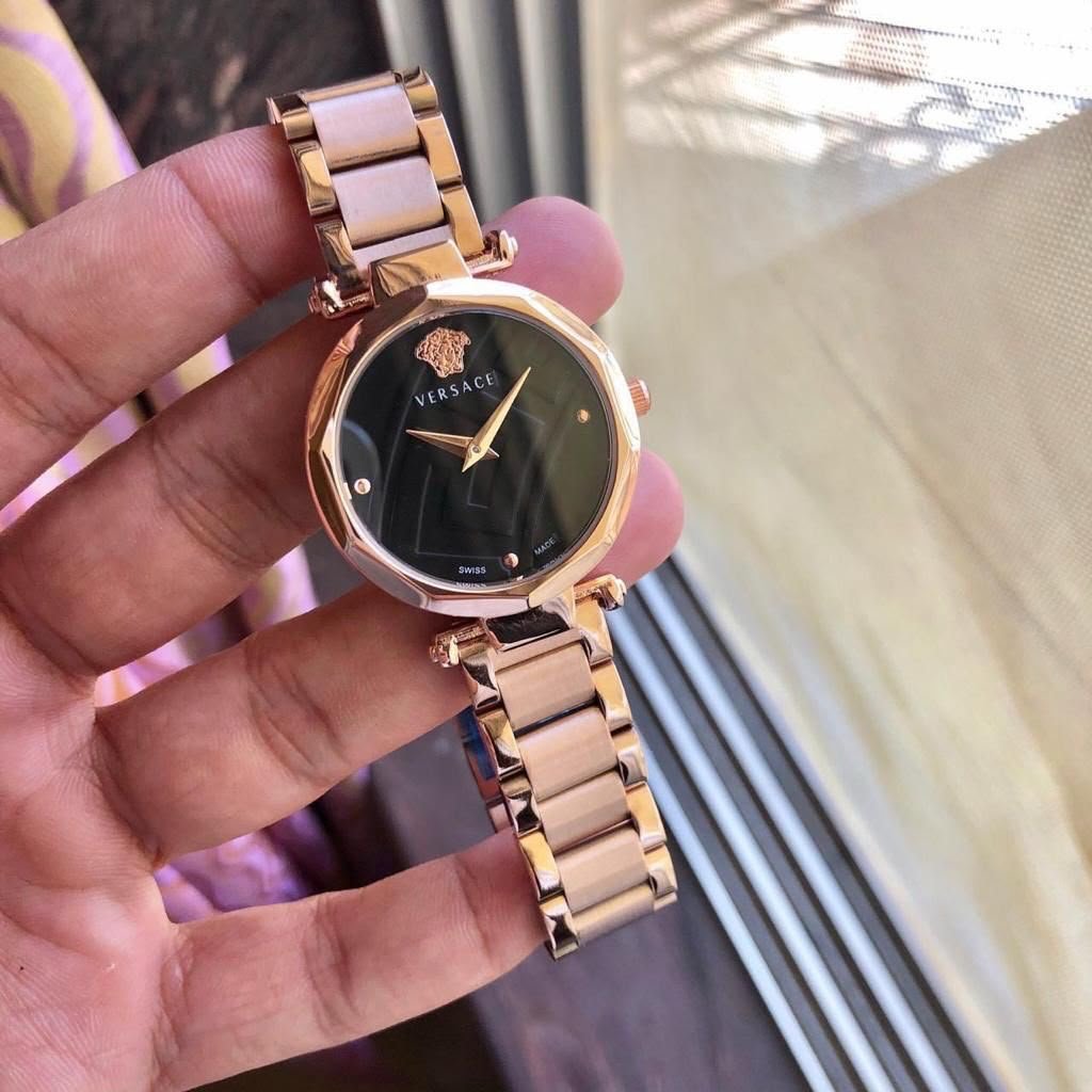 Luxury Rose Gold Women's Watch – Green Dial Fashion Edition