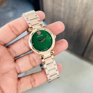 Luxury Rose Gold Women's Watch – Green Dial Fashion Edition