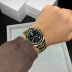Men’s Grant Chronograph Watch – Two-Tone Silver & Black 42mm
