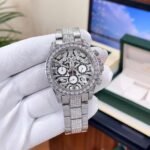 Tiger Eye Edition Men’s Chronograph Watch – Diamond Studded Bezel