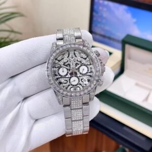Tiger Eye Edition Men's Chronograph Watch – Diamond Studded Bezel