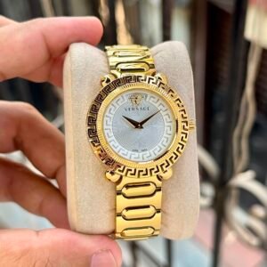Luxury Greek Key Women's Watch – Gold Stainless Steel 36mm