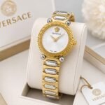 Luxury Greek Key Women’s Watch – Gold Stainless Steel 36mm