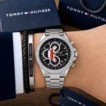 Men’s Sporty Chronograph Watch – Textured Blue Dial 44mm
