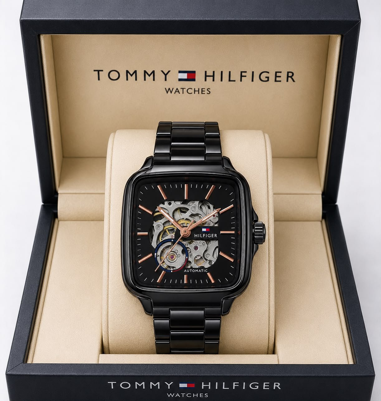 Men's Premium Automatic Watch – Transparent Back Metal Edition
