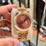 Classic Day-Date Rose Gold Men’s Watch – Brown Sunburst 41mm