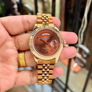 Classic Day-Date Rose Gold Men's Watch – Brown Sunburst 41mm