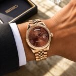 Classic Day-Date Rose Gold Men’s Watch – Brown Sunburst 41mm