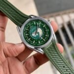 Premium Seamaster Men’s Watch – Silver Case & Sport Silicone Strap