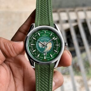 Premium Seamaster Men's Watch – Silver Case & Sport Silicone Strap