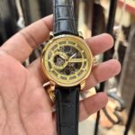 Luxury Skeleton Automatic Men’s Watch – 44mm Gold Mechanical Edition