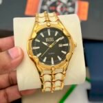 Luxury Gold Tone Men’s Watch – Stainless Steel 5 ATM Date Edition