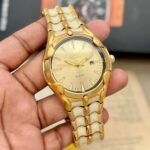 Luxury Gold Tone Men’s Watch – Stainless Steel 5 ATM Date Edition