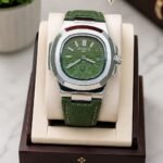 Luxury Square Dial Men’s Watch – Textured Strap & Date Edition
