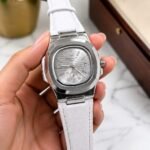 Luxury Square Dial Men’s Watch – Textured Strap & Date Edition