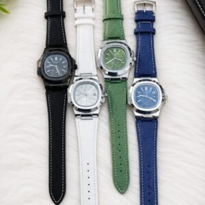 Luxury Square Dial Men's Watch – Textured Strap & Date Edition