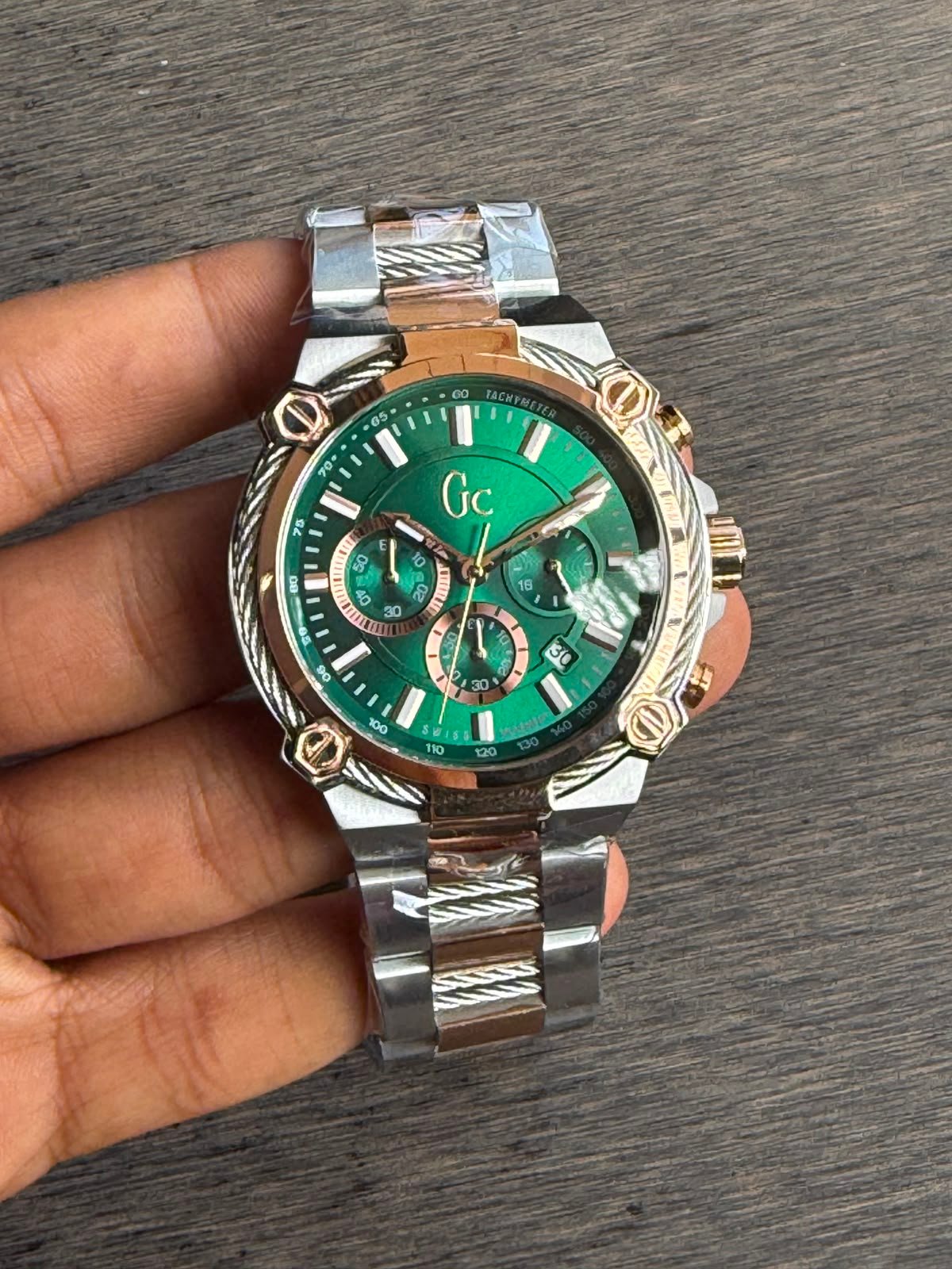 Premium Day-Date Men's Watch – Stainless Steel Open Back Edition