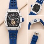 Premium Tonneau Sport Watch – Multi-Color Fiber Strap Edition