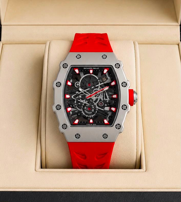 Premium Tonneau Sport Watch – Multi-Color Fiber Strap Edition