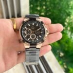 Premium Chrono Metal Men’s Watch – Stainless Steel Multi-Function Edition