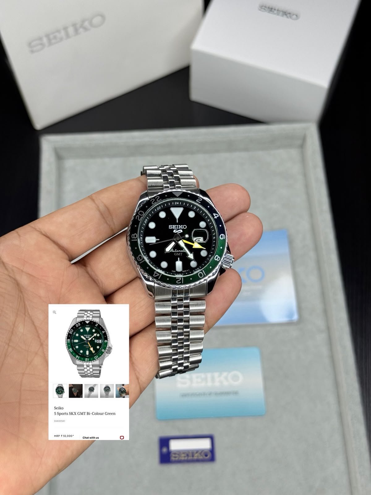 SKX GMT Bi-Green Automatic Men's Watch – Sapphire 42mm
