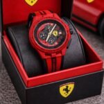 Race Day Chronograph Men’s Watch – Black & Red Silicone