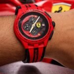 Race Day Chronograph Men’s Watch – Black & Red Silicone