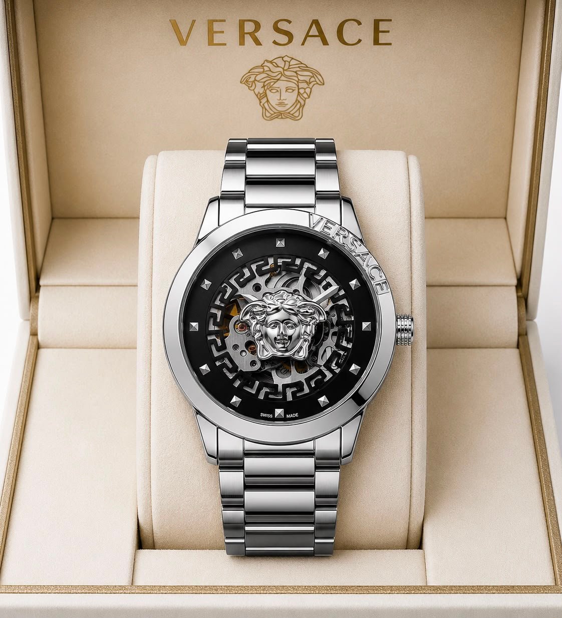 Premium Automatic Men's Watch – Transparent Back Metal Edition