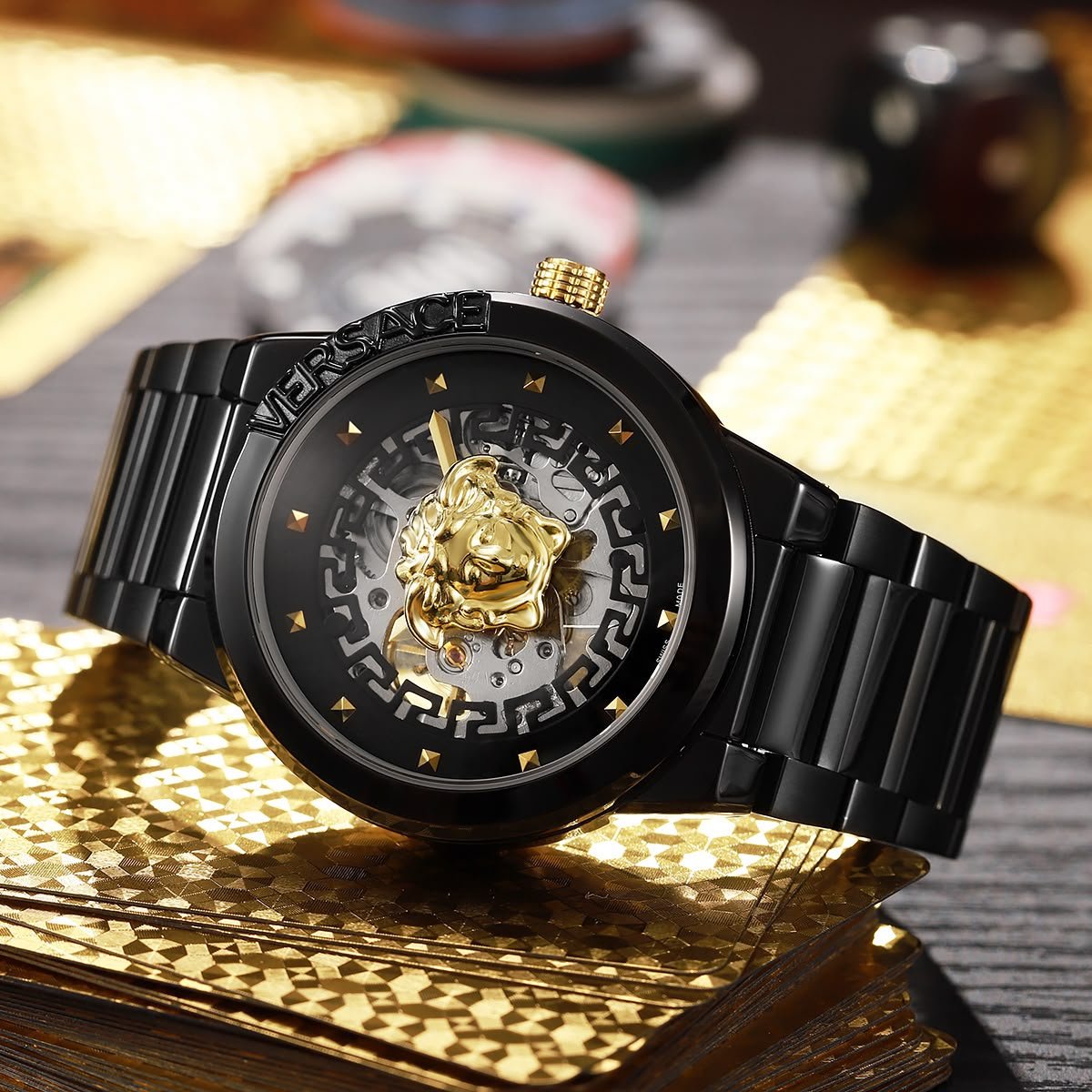 Premium Automatic Men's Watch – Transparent Back Metal Edition