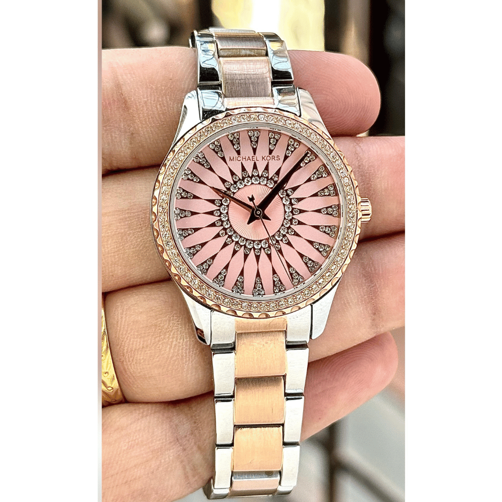 Layton Premium Women's Watch – Sunburst Pink & Crystal 36mm