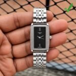 Classic Art Deco Women’s Watch – Rectangular Silver Steel Edition