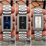 Classic Art Deco Women's Watch – Rectangular Silver Steel Edition