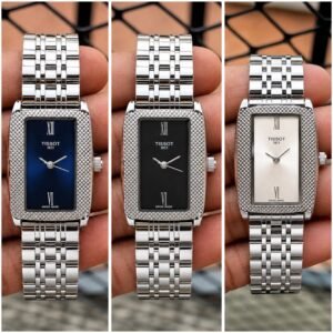 Classic Art Deco Women's Watch – Rectangular Silver Steel Edition