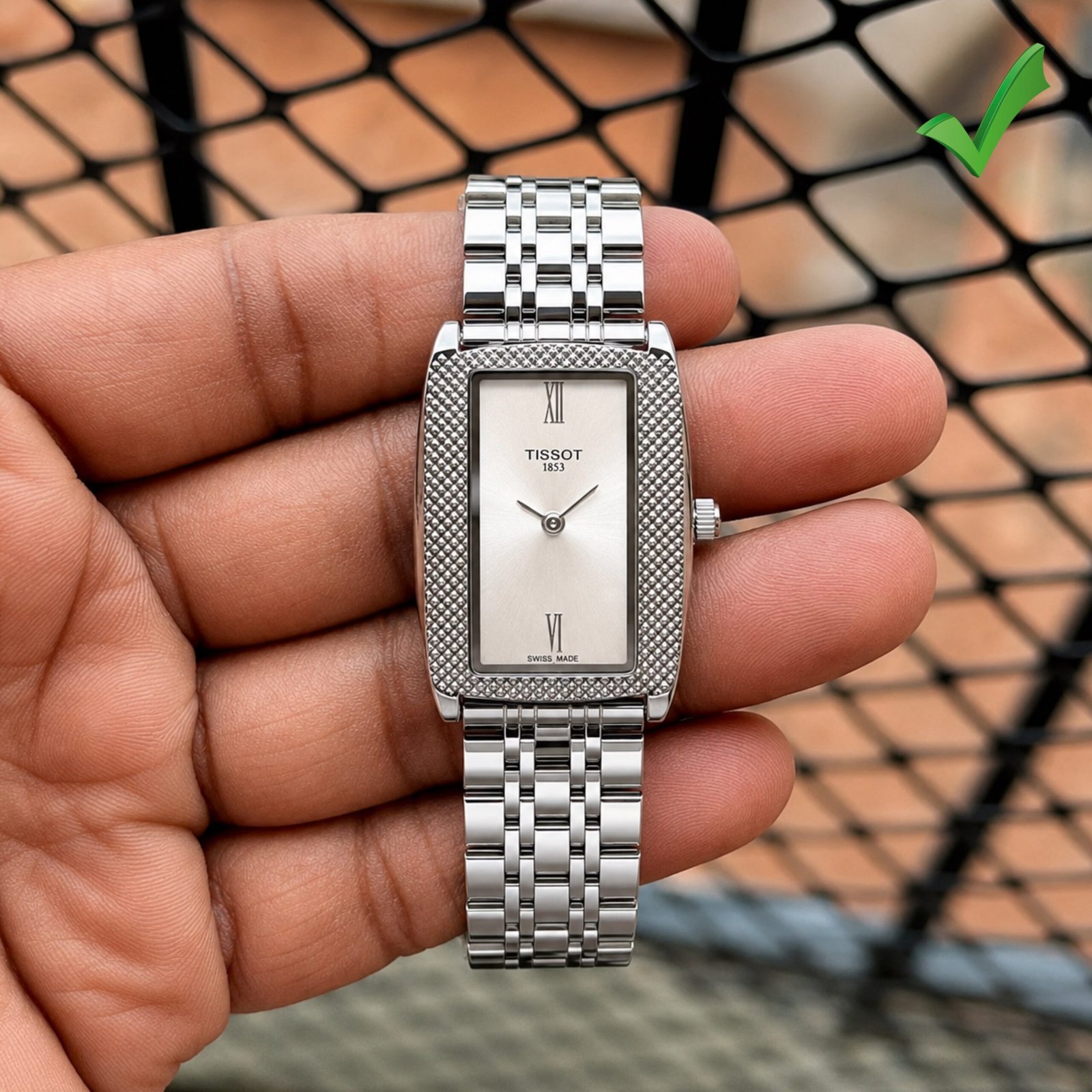 Classic Art Deco Women's Watch – Rectangular Silver Steel Edition