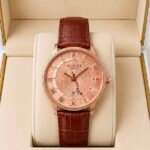 Men’s Designer Super Slim Watch – 24-Hour Analog Leather Edition