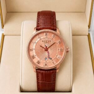 Men's Designer Super Slim Watch – 24-Hour Analog Leather Edition