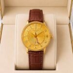 Men’s Designer Super Slim Watch – 24-Hour Analog Leather Edition