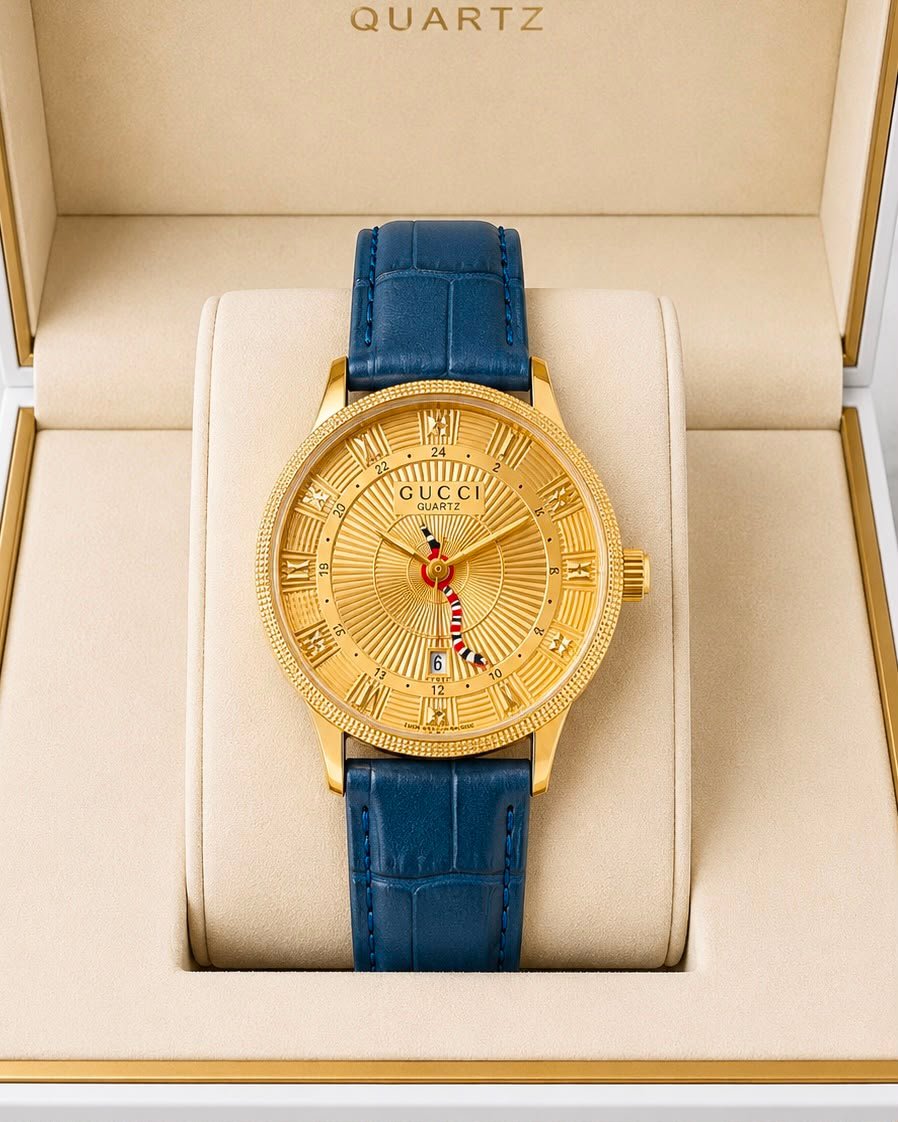 Men's Designer Super Slim Watch – 24-Hour Analog Leather Edition