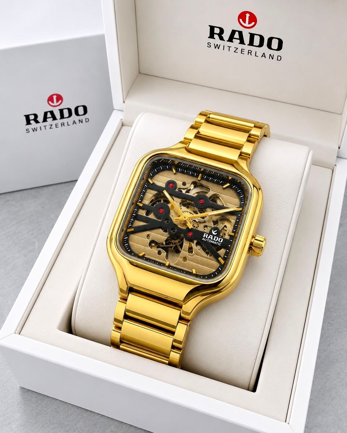 Premium Automatic Men's Watch – Transparent Back Metal Edition