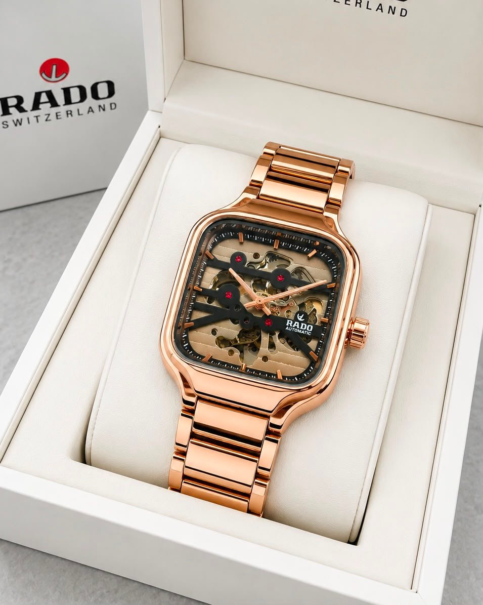 Premium Automatic Men's Watch – Transparent Back Metal Edition