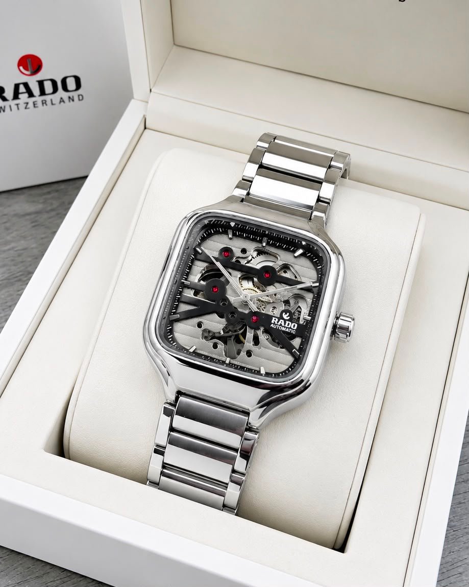 Premium Automatic Men's Watch – Transparent Back Metal Edition