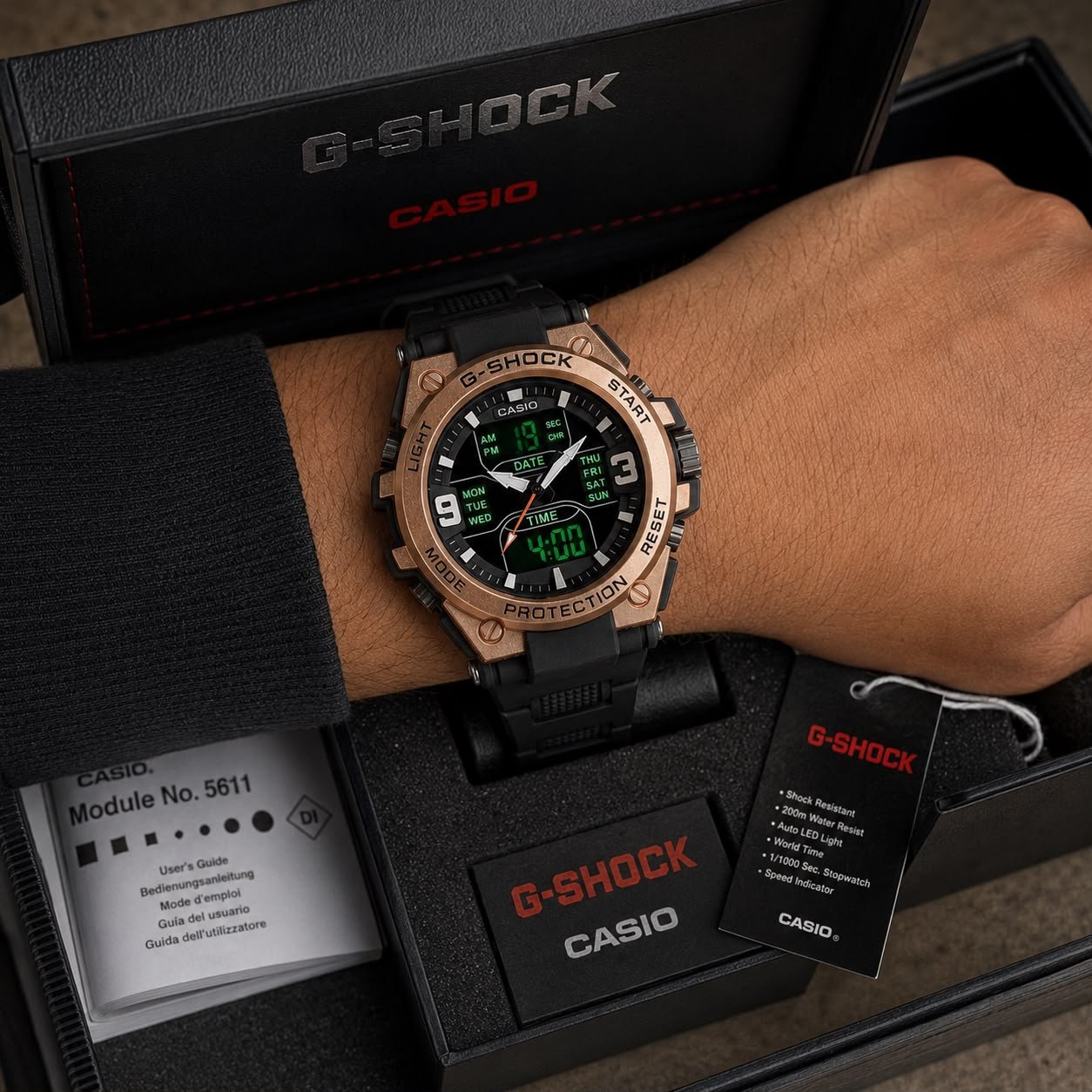 G-Steel Hybrid Men's Sport Watch – Mud Resistant with Digital Compass