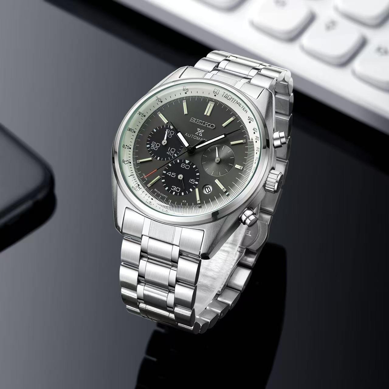 Men's Executive Chronograph Watch – Anti-Allergic Metal Strap Edition