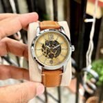 Men’s Executive Skeleton Automatic Watch – 42mm Silver Case
