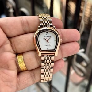 Diamond Series Elegant Women's Watch – Curved Rose Gold Edition